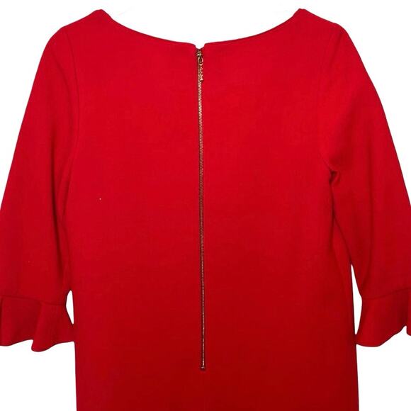Kate Spade Women’s Luna Ruffle Sleeve Wool Blend Dress Red Size 6 - Picture 7 of 9